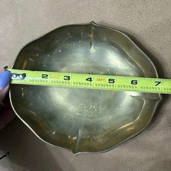 Vintage Brass Trinket Dish 7” Wide - Picture 6 of 7